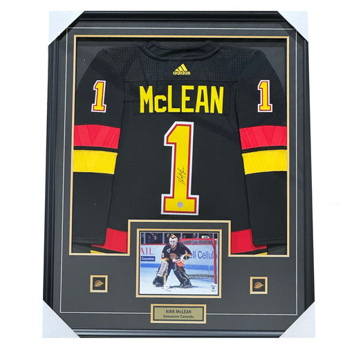 Kirk McLean Autographed Vancouver Canucks Framed Jersey - Pastime Sports & Games