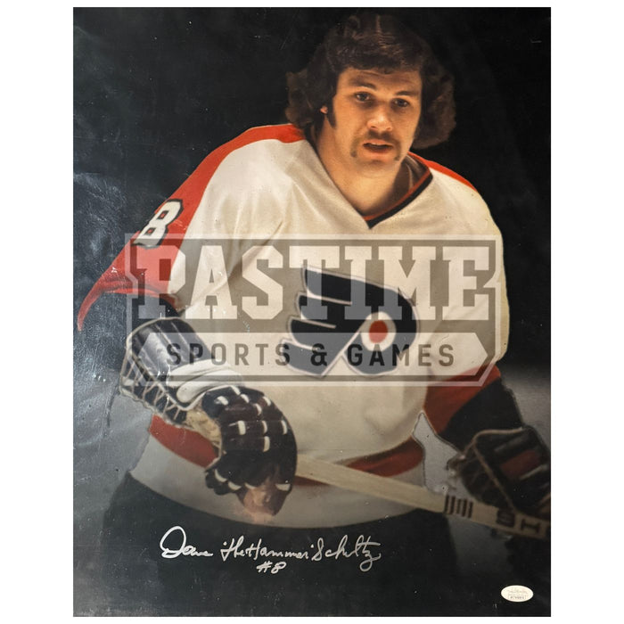 Dave "The Hammer" Shultz Autographed Philadelphia Flyers Hockey Photo - Pastime Sports & Games