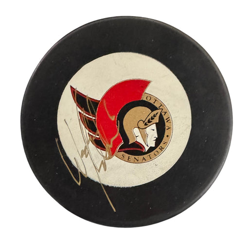 Wade Redden Autographed Ottawa Senators Hockey Puck (Small Logo)