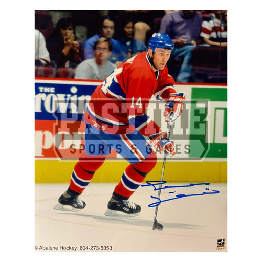 Trevor Linden Autographed Montreal Canadiens Photo (Skating With Puck) - Pastime Sports & Games