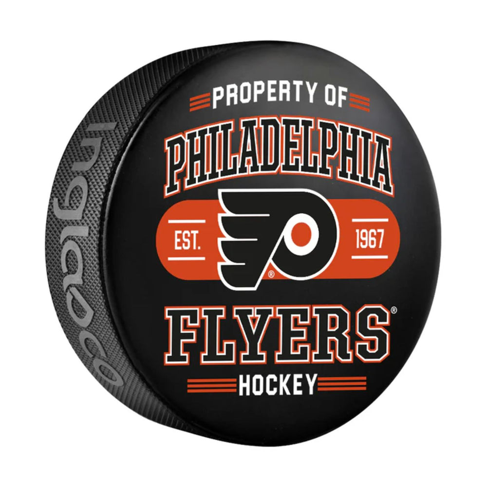 Philadelphia Flyers Logo Hockey Puck (Property Of) - Pastime Sports & Games