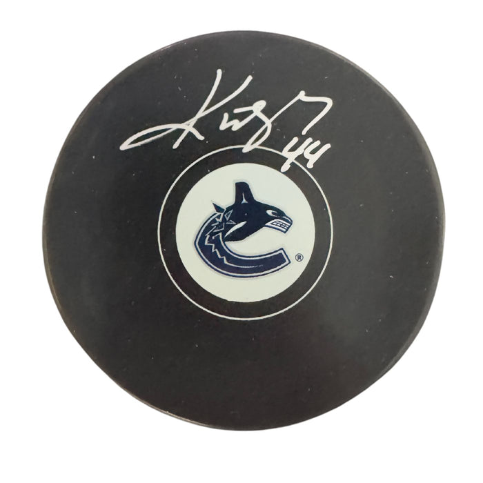 Kiefer Sherwood Autographed Vancouver Canucks Hockey Puck (Small Orca Logo)