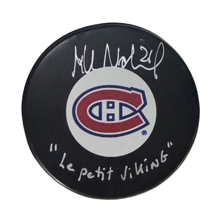 Mats Naslund Autographed Montreal Canadiens Hockey Puck (Small Logo) - Pastime Sports & Games