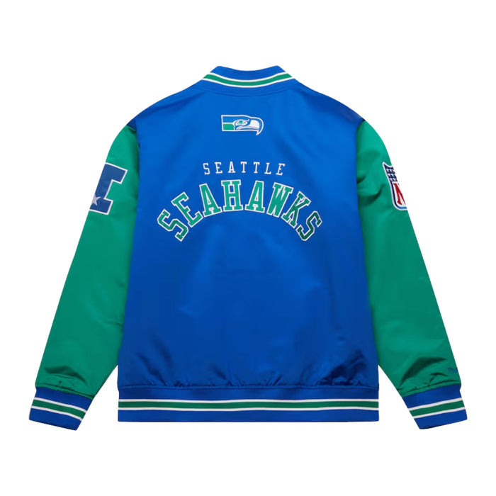 Seattle Seakhawks Primetime Heavyweight Throwback Satin Jacket