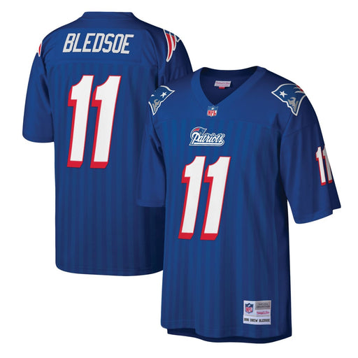 New England Patriots Drew Bledsoe Blue 1996 Replica Collection Jeresy - Pastime Sports & Games