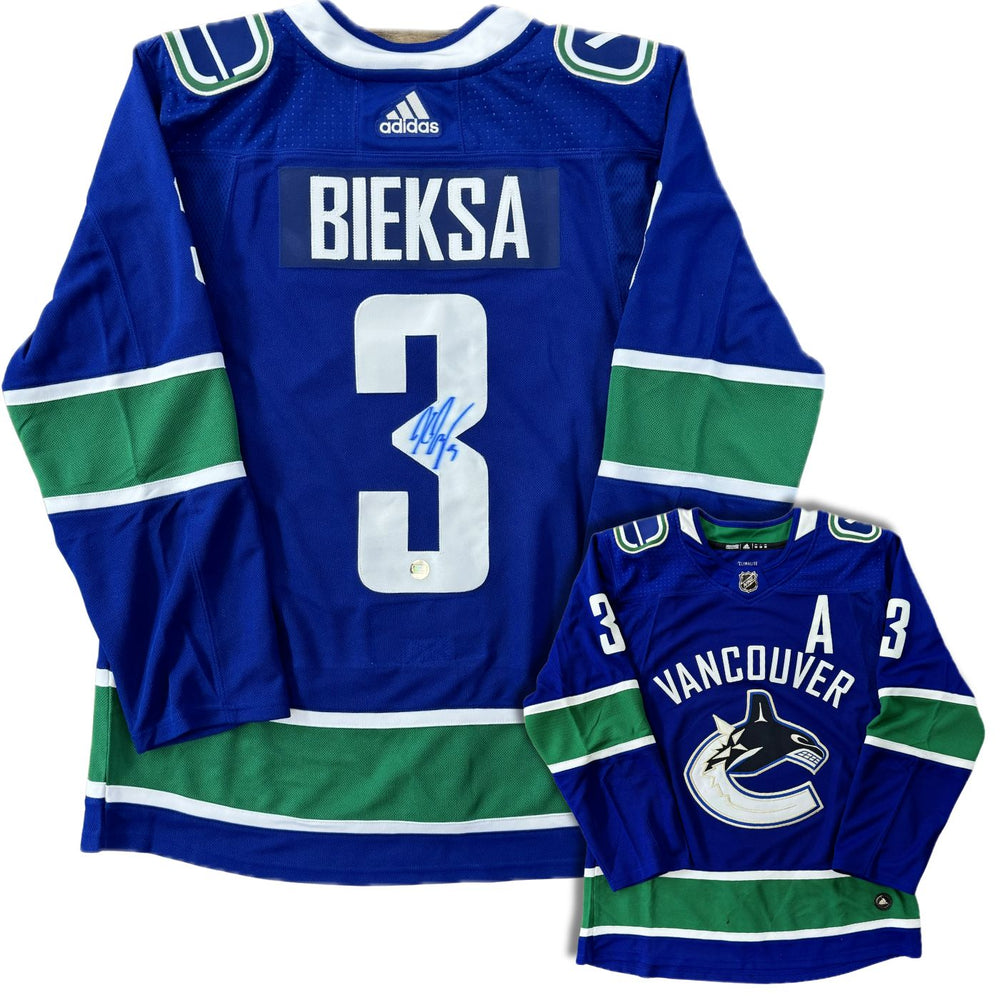 Kevin Bieksa Autographed Vancouver Canucks Custom Stitched Adidas Home Jersey - Pastime Sports & Games