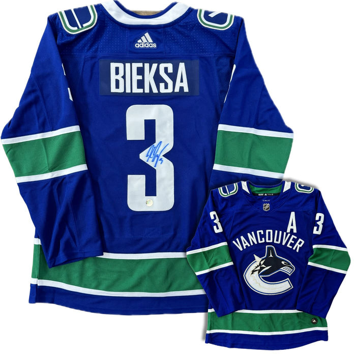Kevin Bieksa Autographed Vancouver Canucks Custom Stitched Adidas Home Jersey - Pastime Sports & Games