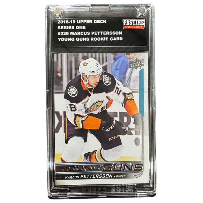 Marcus Pettersson 2018-2019 Upper Deck Series One Young Gun Rookie Card #229 Encased in Magpro - Pastime Sports & Games