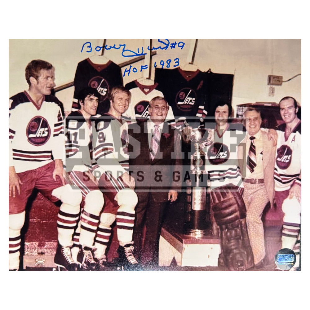 Bobby Hull Autographed Winnipeg Jets Photo (WHA Winnipeg Jets Avco Cup Winners) - Pastime Sports & Games