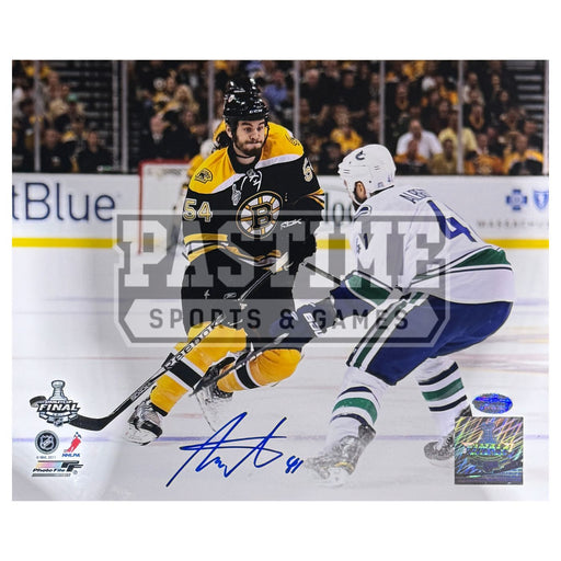 Andrew Alberts Autographed Vancouver Canucks Photo (Defending Against Adam McQuaid) - Pastime Sports & Games