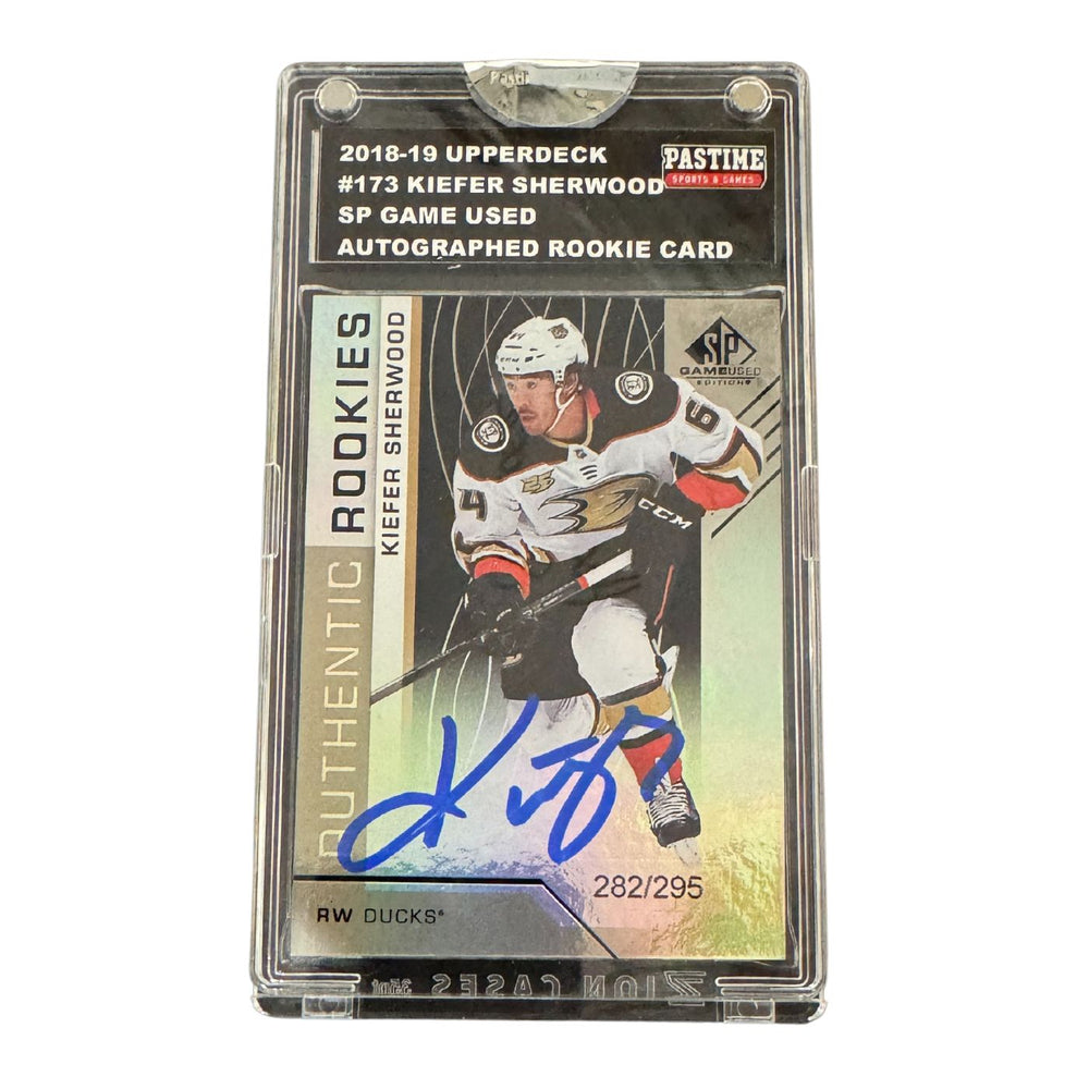 Kiefer Sherwood Autographed 2018/19 SP Game Used Rookie Card Encased in Slabmag