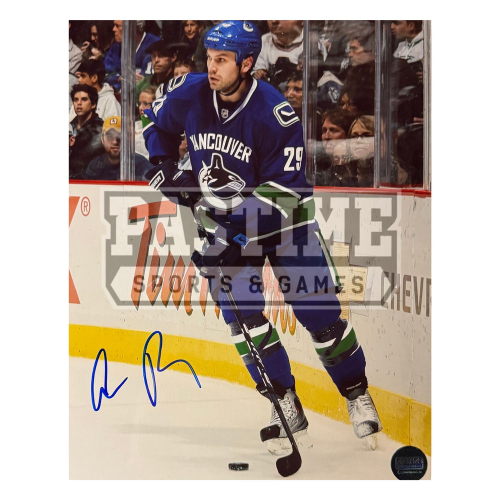 Aaron Rome Autographed Vancouver Canucks Photo (Skating With Puck) - Pastime Sports & Games