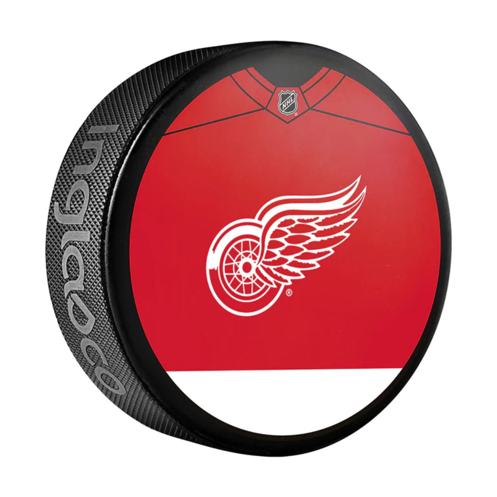 Detroit Red Wings Souvenir Hockey Puck (Jersey Design)