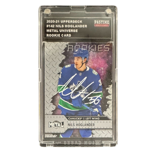 Nils Hoglander Autographed 2020/21 Metal Universe Rookie Card Encased in Slabmag