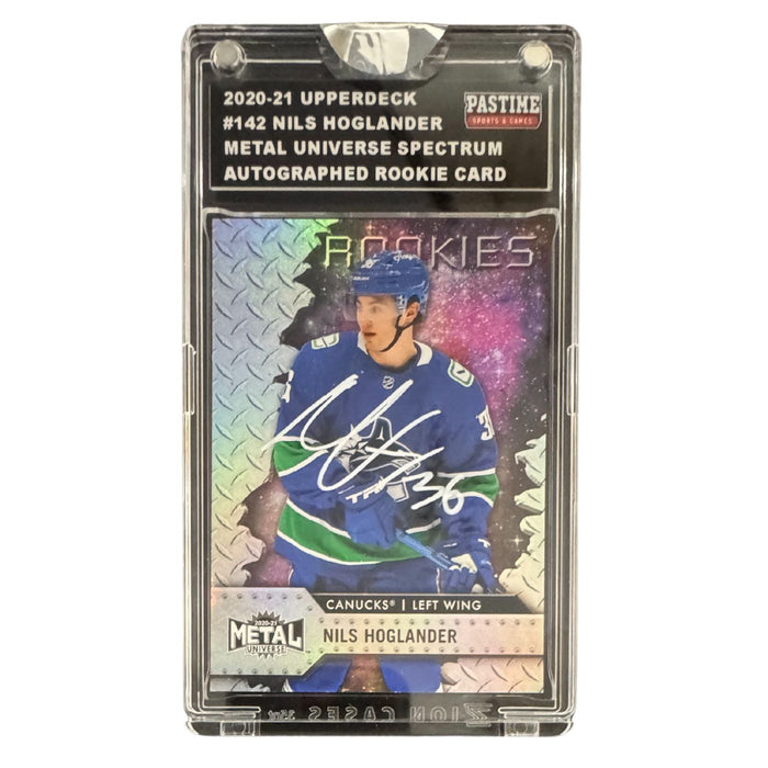 Nils Hoglander Autographed 2020/21 Metal Universe Rookie Card Encased in Slabmag