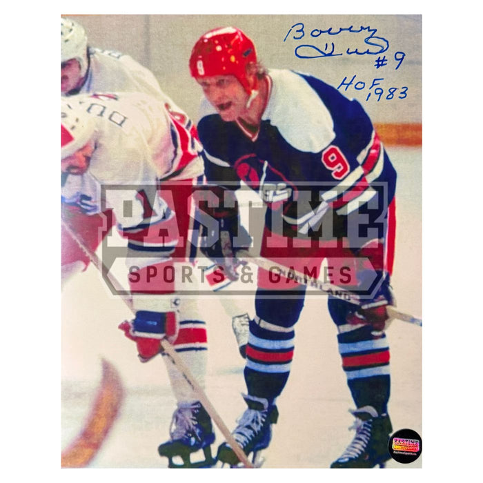 Bobby Hull Autographed Winnipeg Jets Photo (Leaning Over 2) - Pastime Sports & Games