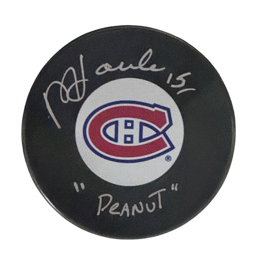 Rejean Houle Autographed Montreal Canadiens Hockey Puck (Small Logo) - Pastime Sports & Games