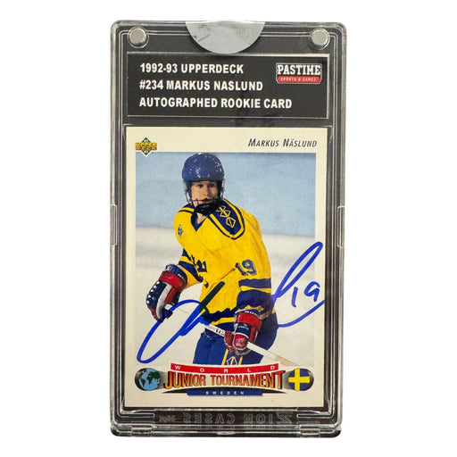 Markus Naslund Autographed 1992/93 Upper Deck Rookie Card Encased in Slabmag