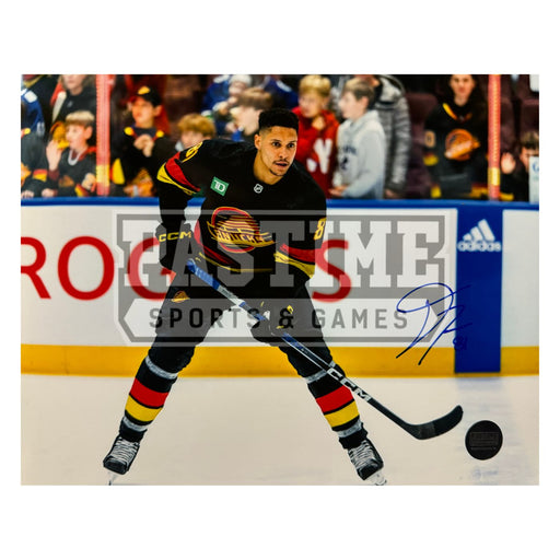 Dakota Joshua Autographed Vancouver Canucks Hockey Photo (Home Skate Jersey) - Pastime Sports & Games