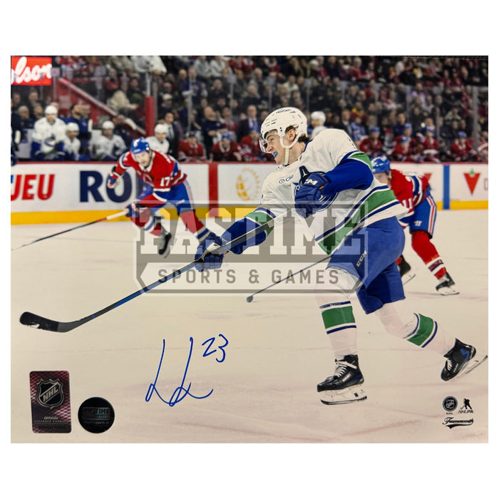Jonathan Lekkerimaki Autographed Vancouver Canucks Photo (Skating 1) - Pastime Sports & Games
