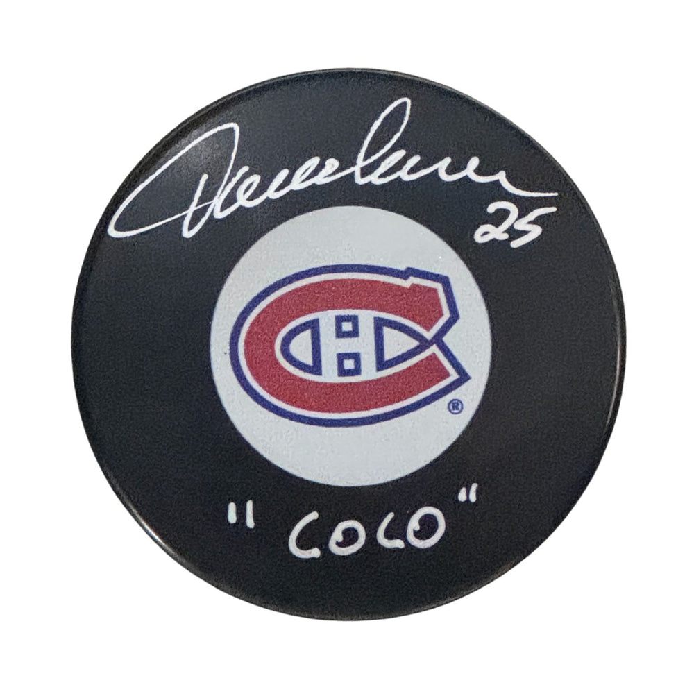 Jacques Lemaire Autographed Montreal Canadiens Hockey Puck (Small Logo) - Pastime Sports & Games