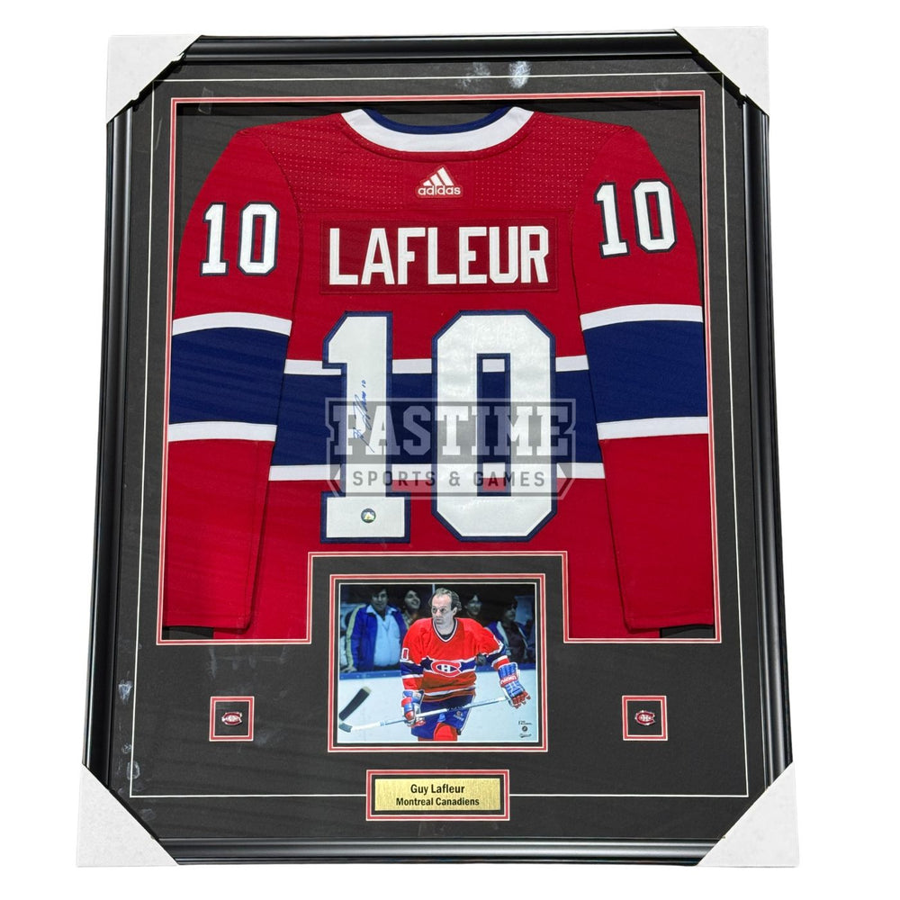 Guy Lafleur Autographed Framed Montreal Canadiens Jersey - Pastime Sports & Games