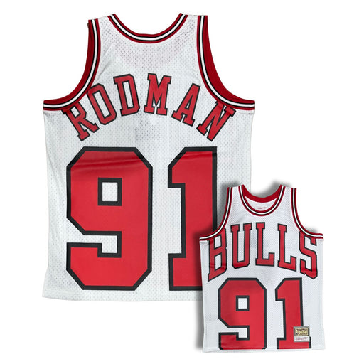 Chicago Bulls Dennis Rodman White 1997-98 Hardwood Classics Maxxout Jersey - Pastime Sports & Games
