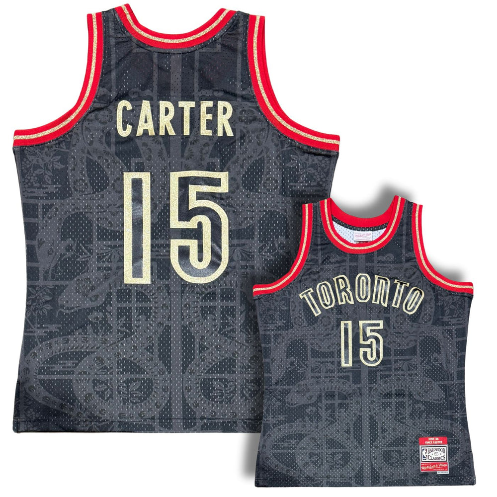 Toronto Raptors Vince Carter Black & Gold 1999-00 Lunar New Year Hardwood Classics Swingman Jersey - Pastime Sports & Games