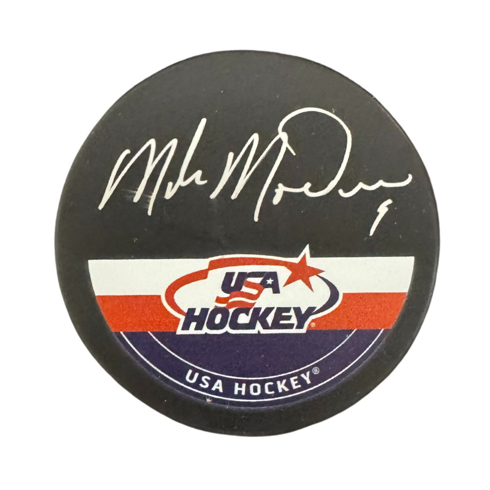 Mike Modano Autographed Team USA Hockey Puck (Sherwood Autograph Puck) - Pastime Sports & Games