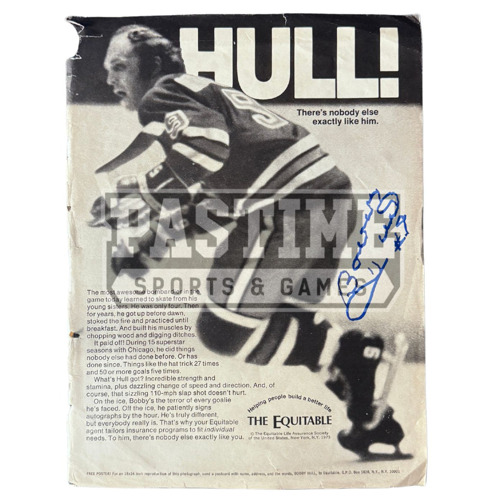 Bobby Hull Autographed Washington Jets Photo (Magazine Page 2) - Pastime Sports & Games