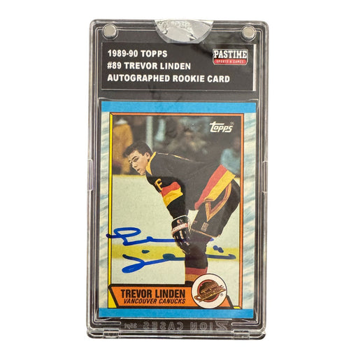 Trevor Linden Autographed 1989/90 Topps Rookie Card Encased in Slabmag