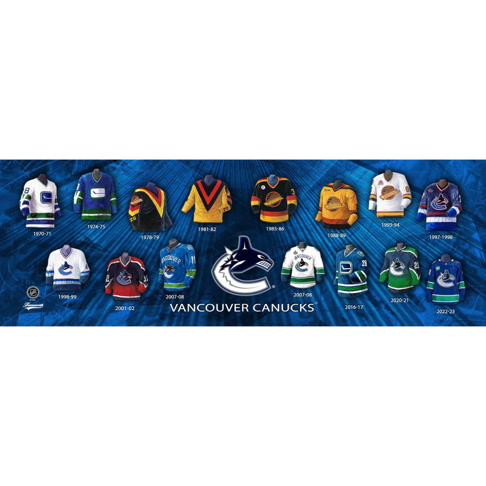 Vancouver Canucks Evolution Of A Jersey 8x23.5" Plaque