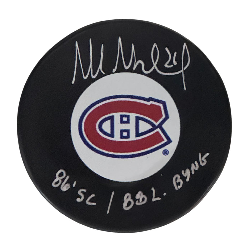 Mats Naslund Autographed Montreal Canadiens Hockey Puck (Small Logo) - Pastime Sports & Games