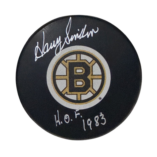 Harry Sinden Autographed Boston Bruins Hockey Puck (Small Logo) - Pastime Sports & Games