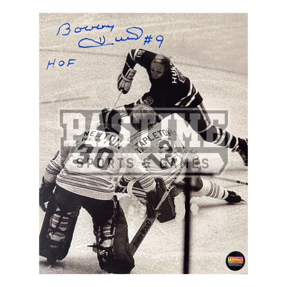 Bobby Hull Autographed Winnipeg Jets Photo (Shooting Around Pat Stapleton) - Pastime Sports & Games