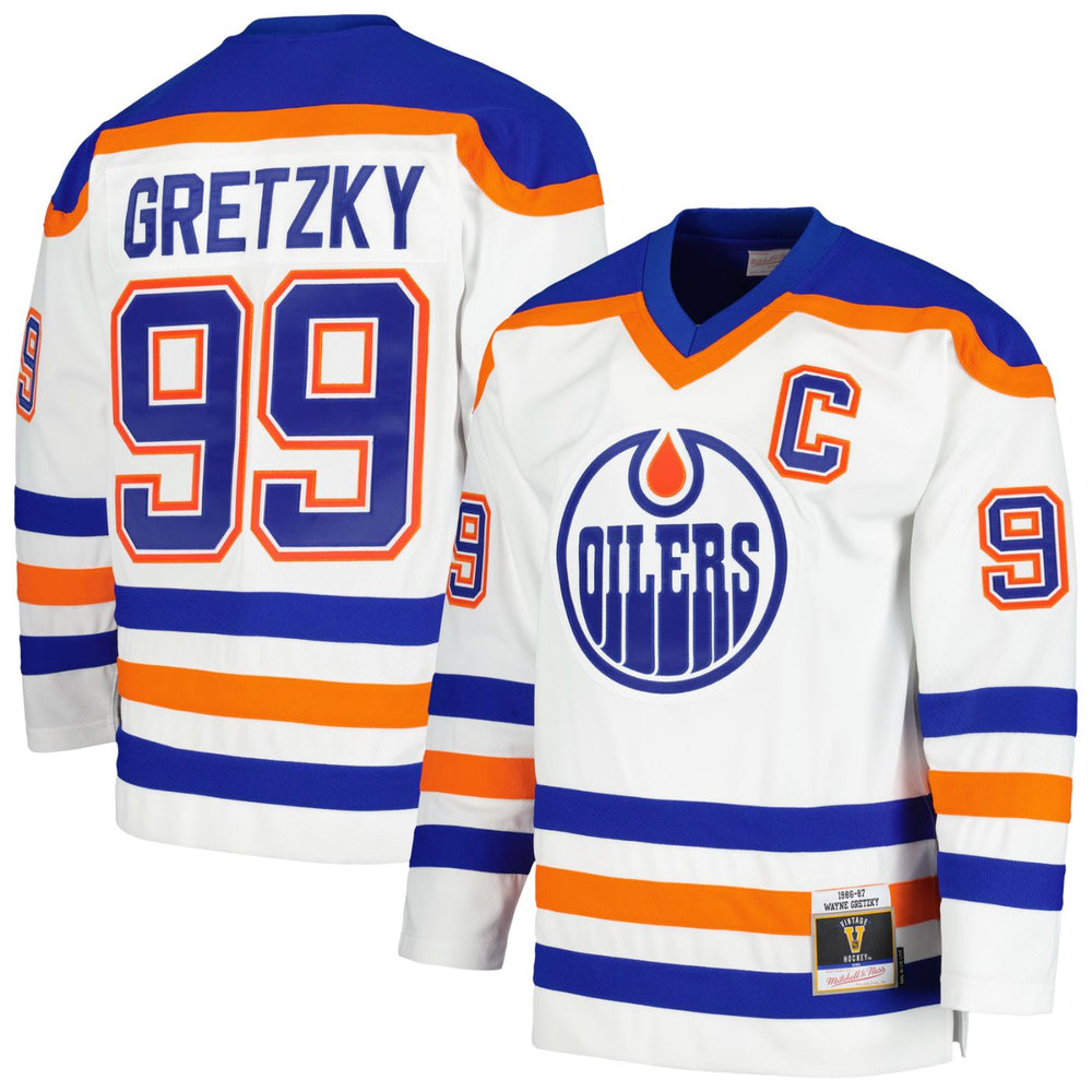 Edmonton Oilers Wayne Gretzky 1986/87 NHL Vintage Hockey Away Jersey - Pastime Sports & Games