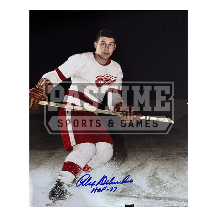 Alex Delvecchio Autographed Detroit Redwings Photo (Spraying Ice) - Pastime Sports & Games