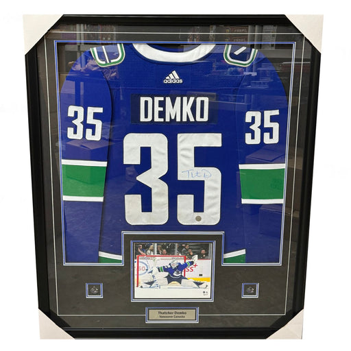 Thatcher Demko Autographed Vancouver Canucks Framed Jersey - Pastime Sports & Games
