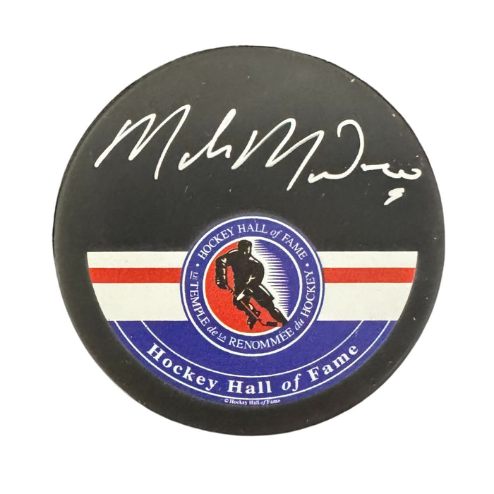 Mike Modano Autographed Hockey Hall Of Fame Hockey Puck (Sherwood Printed Autograph Puck) - Pastime Sports & Games