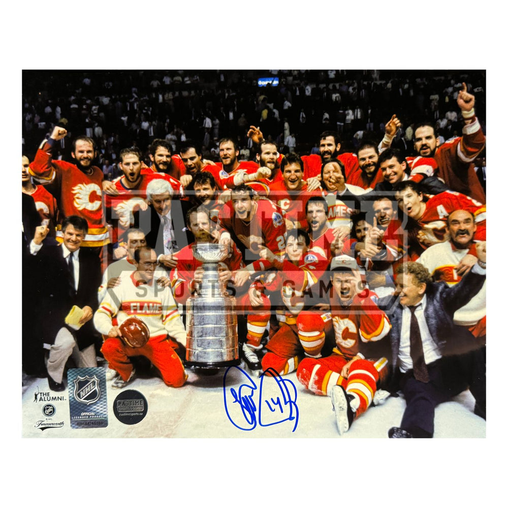 Theoren Fleury Autographed Calgary Flames Hockey Photo (Stanley Cup Team Photo) - Pastime Sports & Games