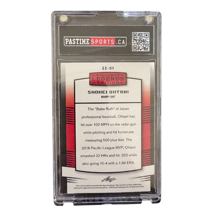 Shohei Ohtani 2018 Leaf Exclusive Legends Rookie Card #EE-01 Encased in Magpro - Pastime Sports & Games