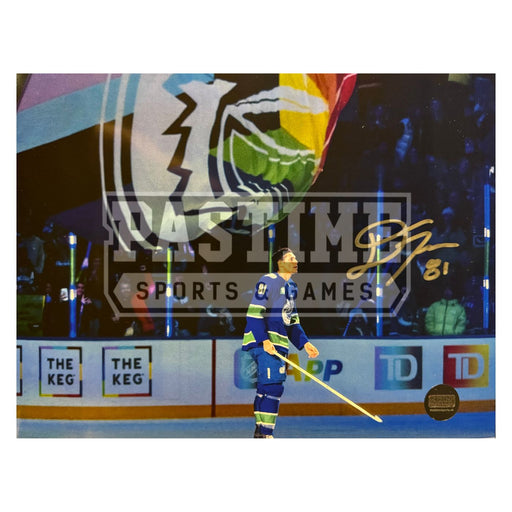 Dakota Joshua Autographed Vancouver Canucks Hockey Photo (Blue Stadium Lights) - Pastime Sports & Games