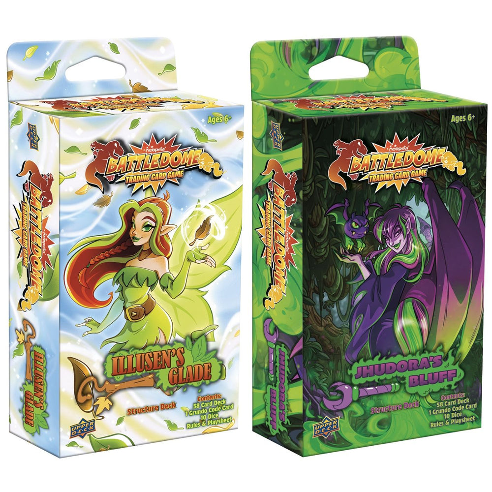 Neopets Battledome Structure Decks Jhudora's Bluff & Illusen's Glade - Pastime Sports & Games