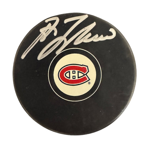 Guy Lafleur Autographed Montreal Canadiens Hockey Puck (Small Logo)