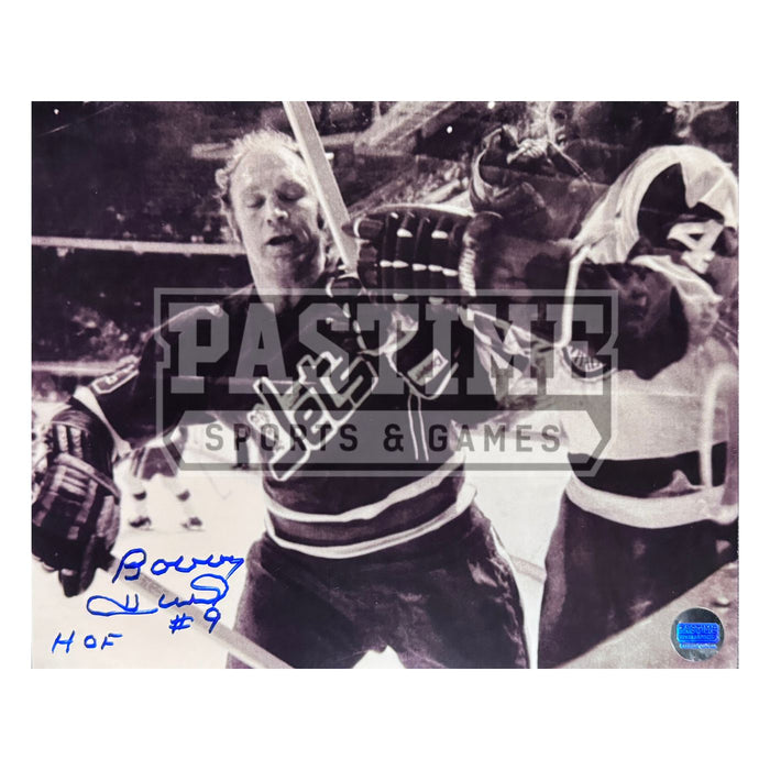 Bobby Hull Autographed Winnipeg Jets Photo (Being Blocked) - Pastime Sports & Games
