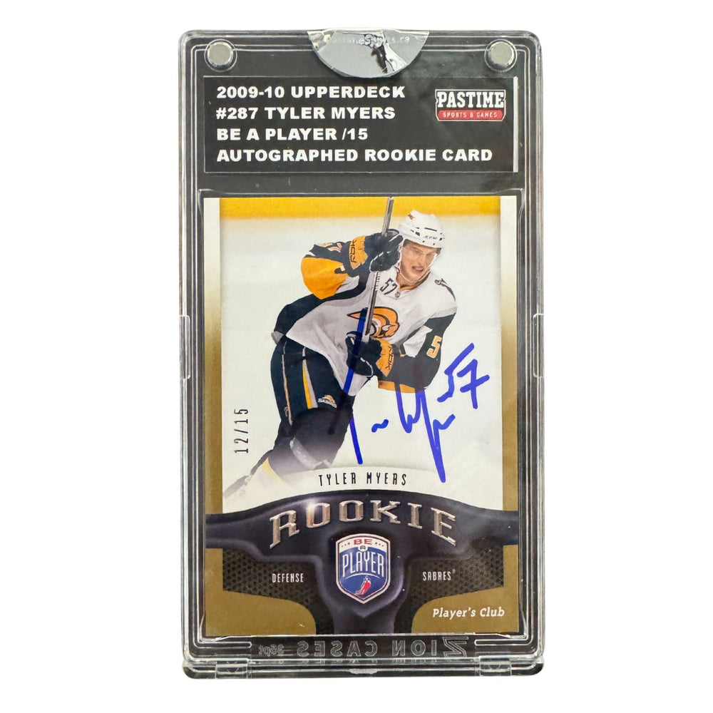 Tyler Myers Autographed 2009/10 Be A Player Rookie Card Encased in Slabmag