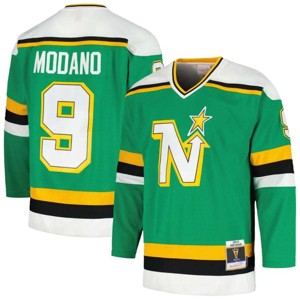 Mike Modano 1989/90 Dallas Stars Green Home Power Play Jersey