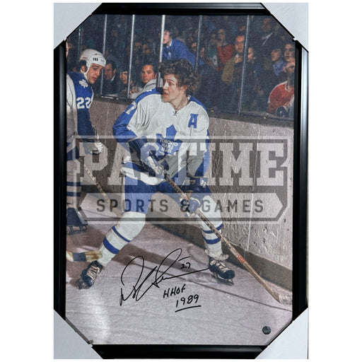 Darryl Sittler Autographed Toronto Maple Leafs Canvas (Against The Boards) - Pastime Sports & Games