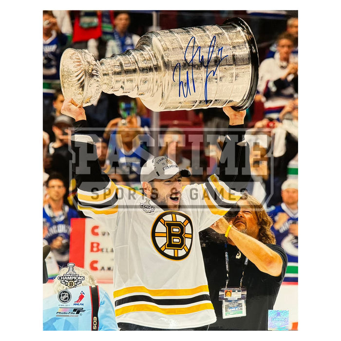 Milan Lucic Autographed Boston Bruins Photo (Holding The Stanley Cup) - Pastime Sports & Games