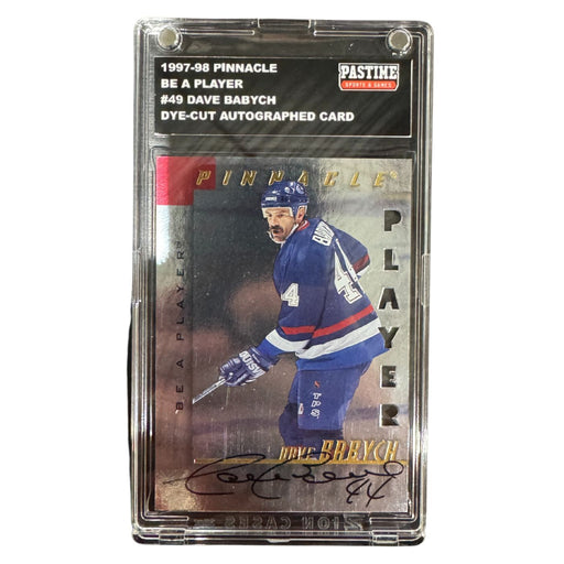 Dave Babych 1997-98 Pinnacle Be A Player Autographed Card #49 Encased in Magpro - Pastime Sports & Games